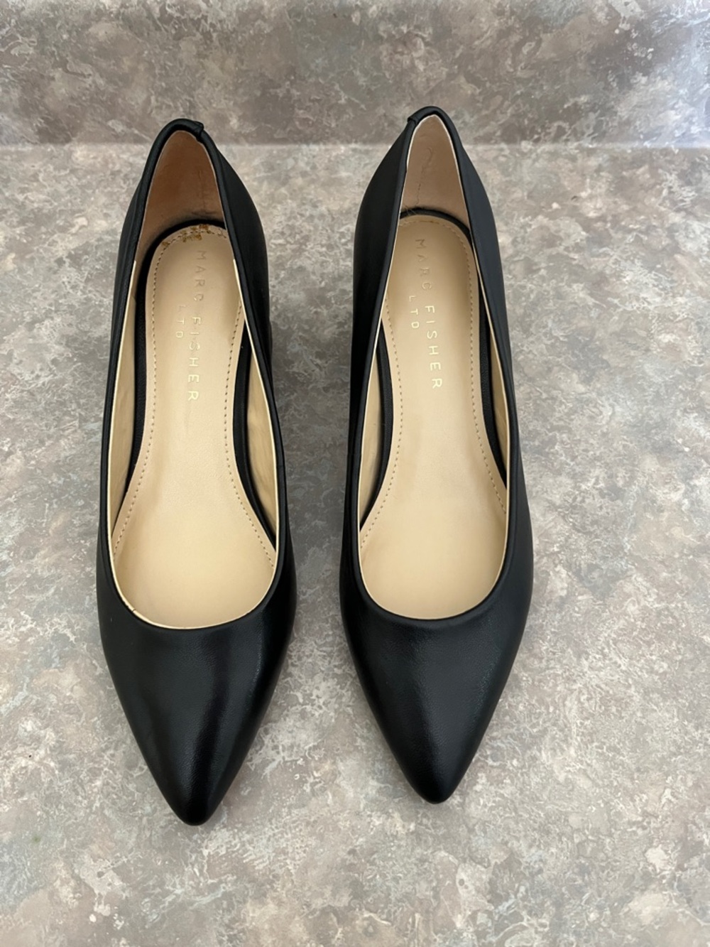 Marc Fisher Black Pointed-Toe Heels